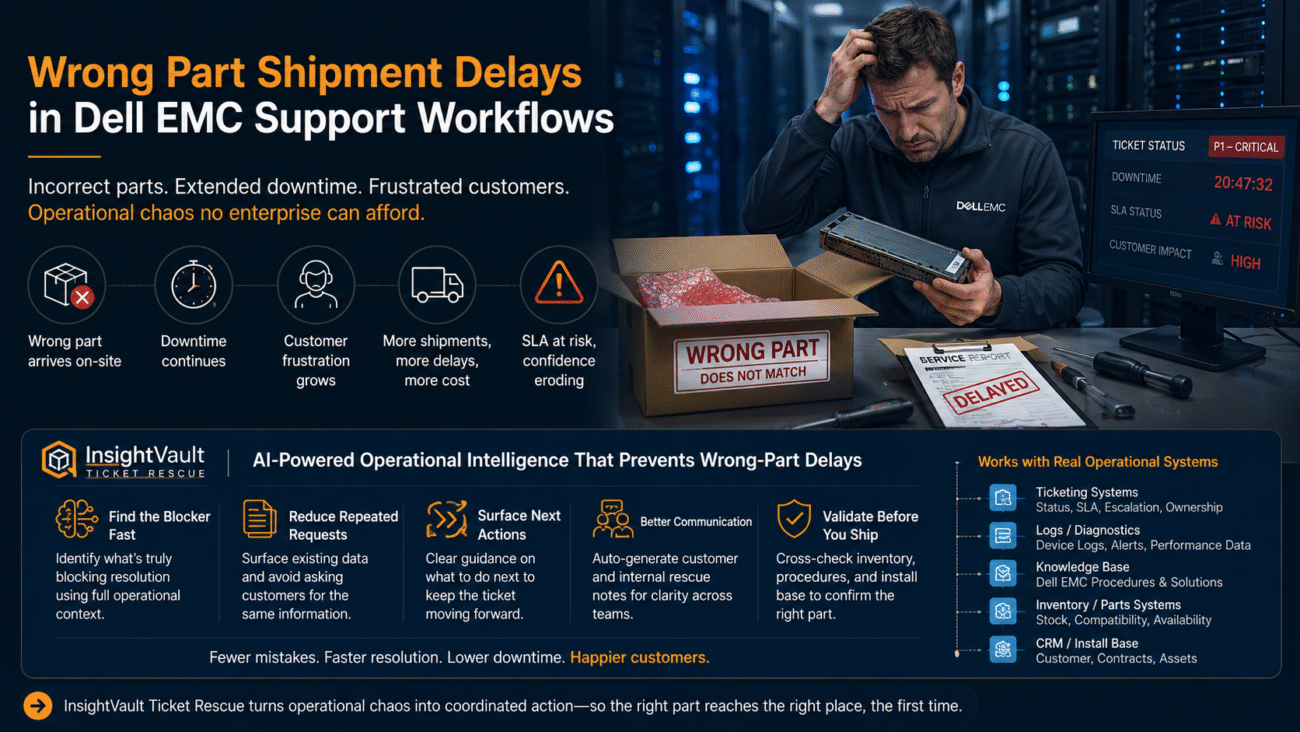 Wrong Part Shipment Delays in Dell EMC Support